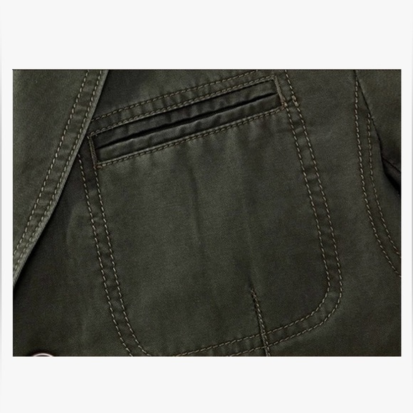 BNWT! CHOUYATOU, Men's Casual 3 Button Stripe Lined Cotton Twill Suit Jacket, π»π€ - Picture 6 of 10